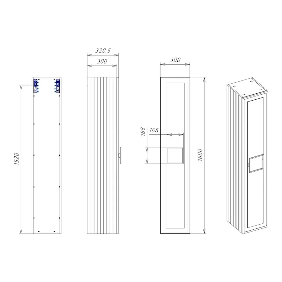 Пенал подвесной La Fenice Cubo FNC-05-CUB-BG-30, синий
