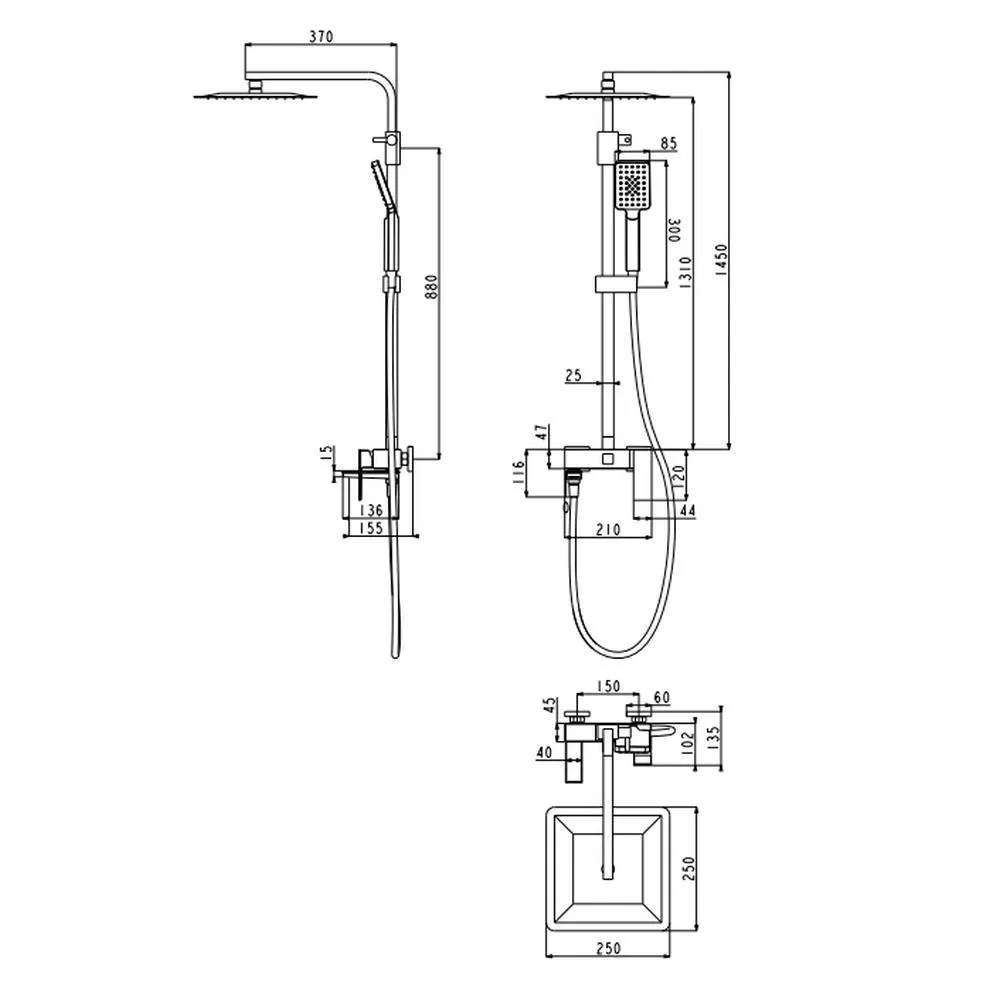 Душевая система Grocenberg GB7008WC, белый/хром