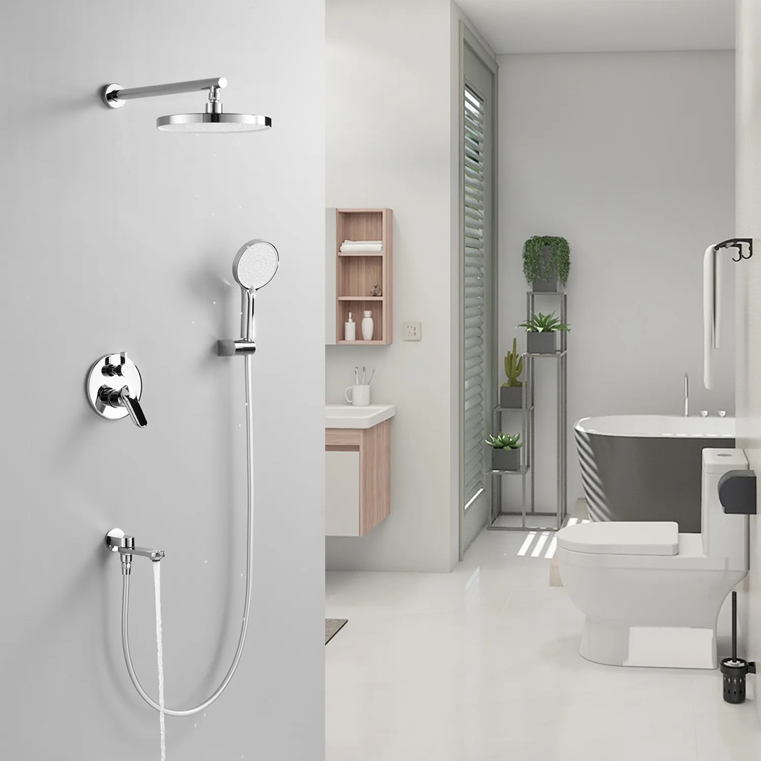 Душевая система встраиваемая Shevanik S4335, хром