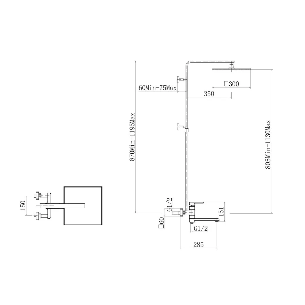 Душевая система FASHUN A2415, хром