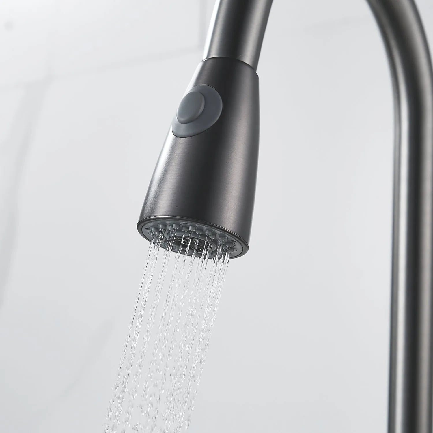 Смеситель для кухни с выдвижным изливом Raffine F213T, оружейная сталь