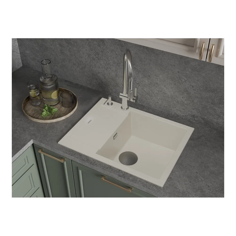 Кухонная мойка Rivelato LUMO LM-6550, молочный