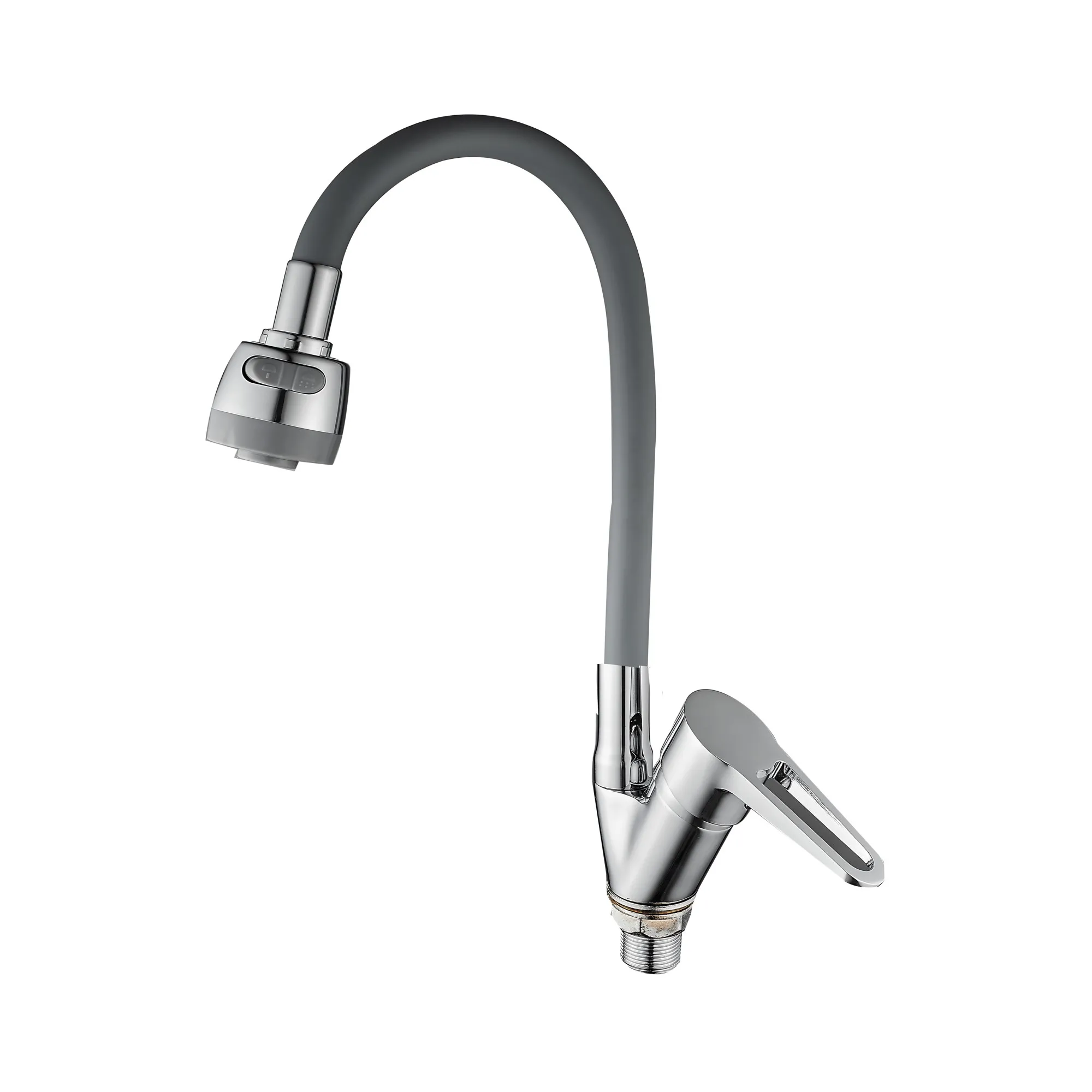 Смеситель для кухни с гибким изливом и режимом "душ" D-Lin D150303-2T, хром/серый