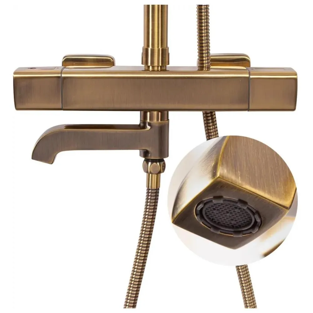 Душевая система с термостатом Hansberge H5085BR, бронза