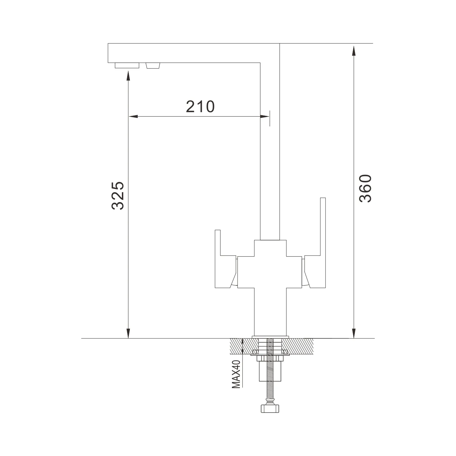 Смеситель для кухни с подключением фильтра Shevanik S148G, золотой сатин