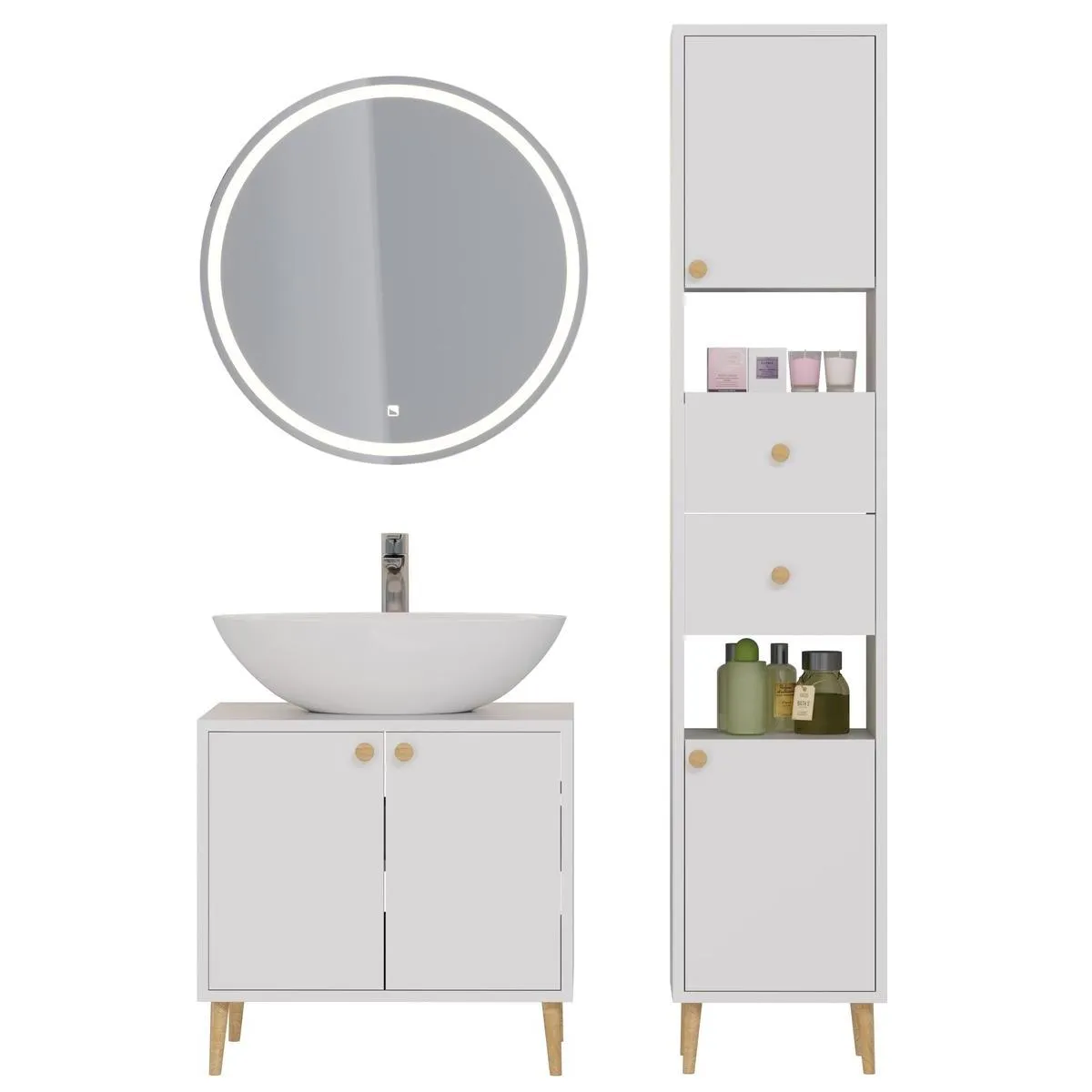 Тумба под раковину напольная Dreja Luno 60 см, белый