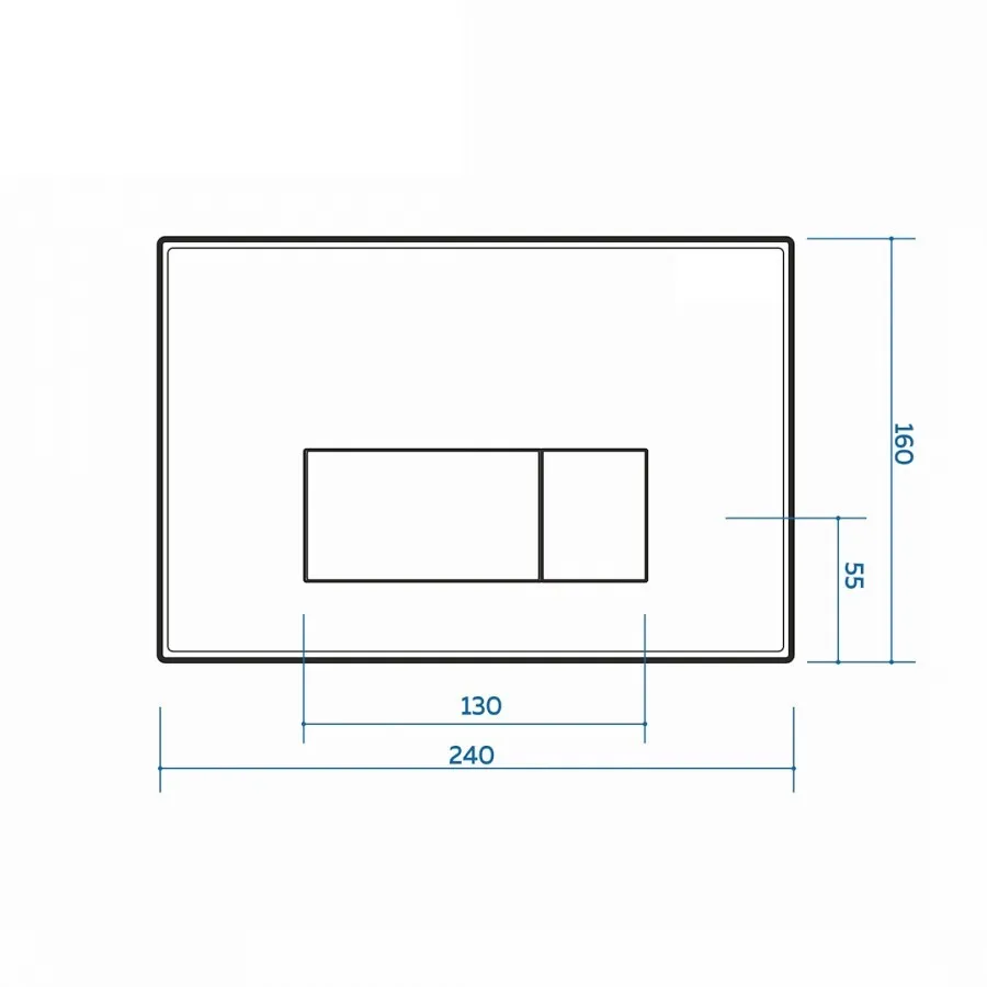 Клавиша смыва Maretti Umbria AC12UM-345, нержавеющая сталь
