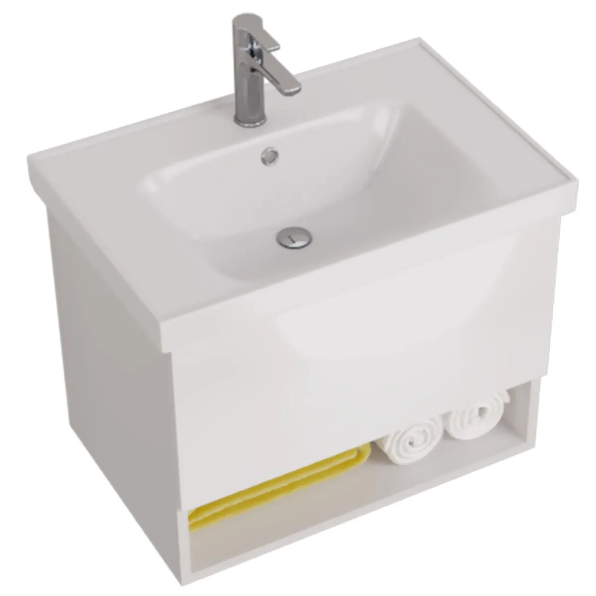 Тумба с раковиной подвесная Dreja Perfecto 70 см, белый