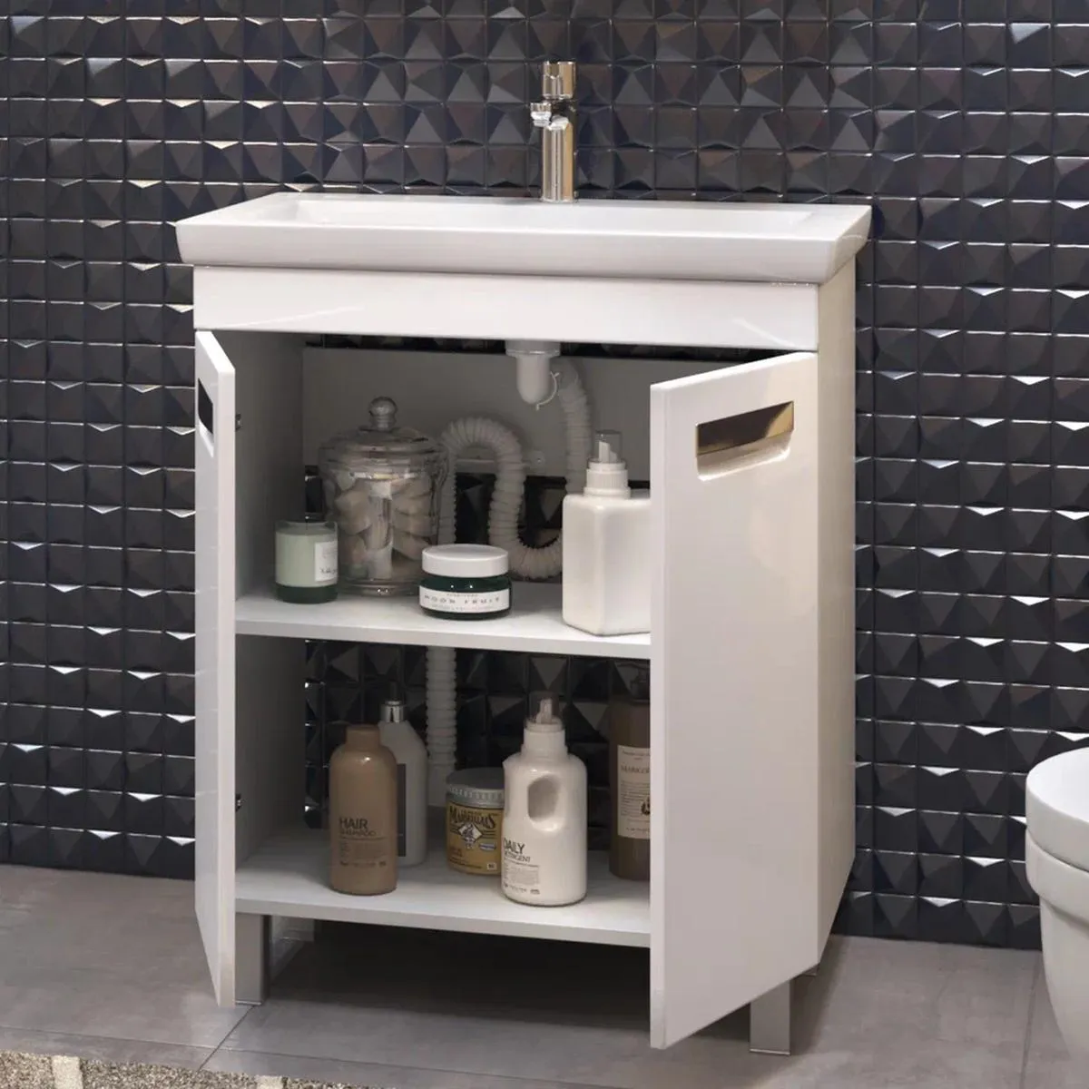 Тумба с раковиной напольная VIGO Plaza 023, 60 см