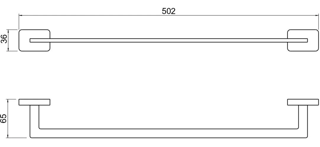 AQ4320MB ЛИБРА полотенцедержатель 450 мм, матовый черный