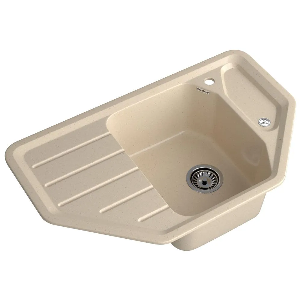 Кухонная мойка GranFest CORNER 800E, кашемир