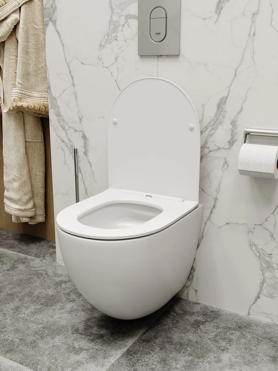 Унитаз подвесной Maretti Elena безободковый с микролифтом, EA10PBM67-844, белый