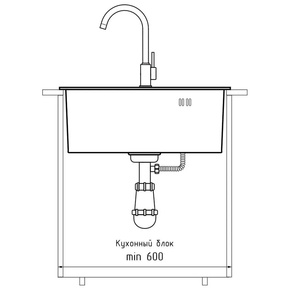 Кухонная мойка GranFest 5045, графит