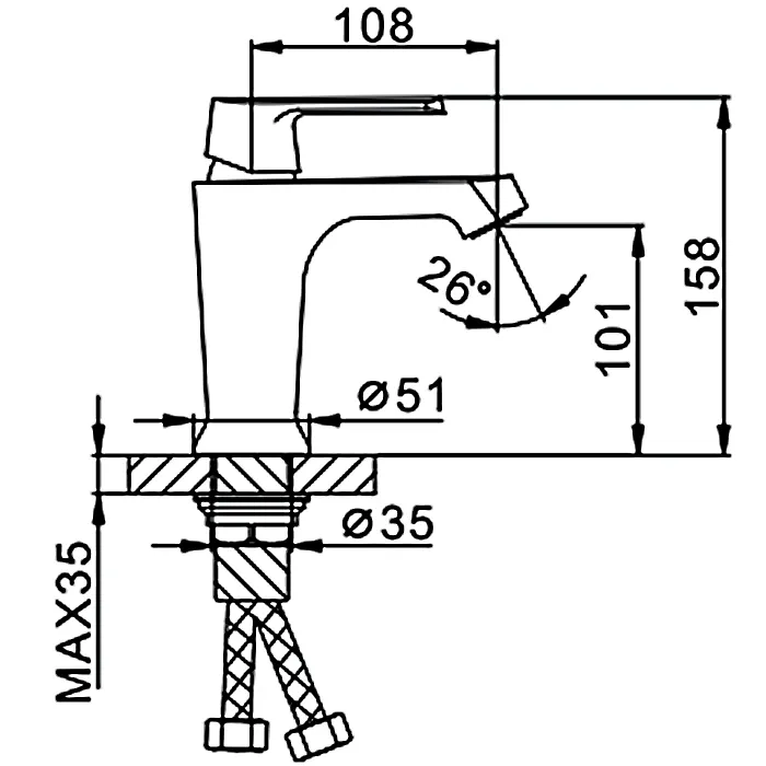 Смеситель для раковины Frap F1031, белый/хром