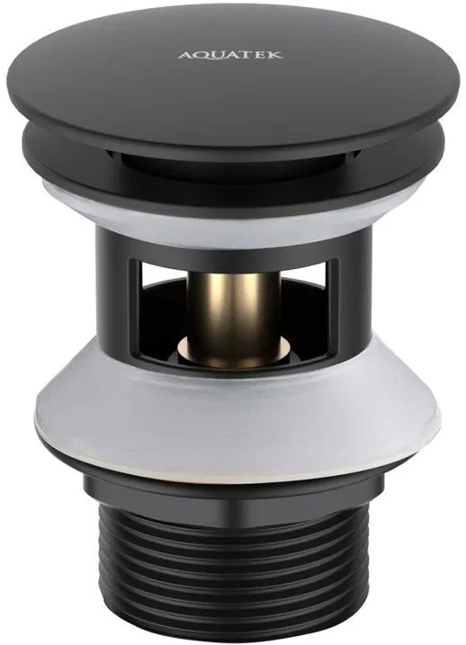 AQ6002MB сливной набор для раковины Push-open с переливом, крышка круглая, матовый черный