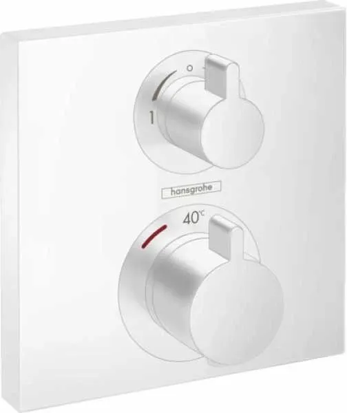 15714700S Set HG Ecostat Square термостатический смеситель для душа (15714700+01800180), матовый белый