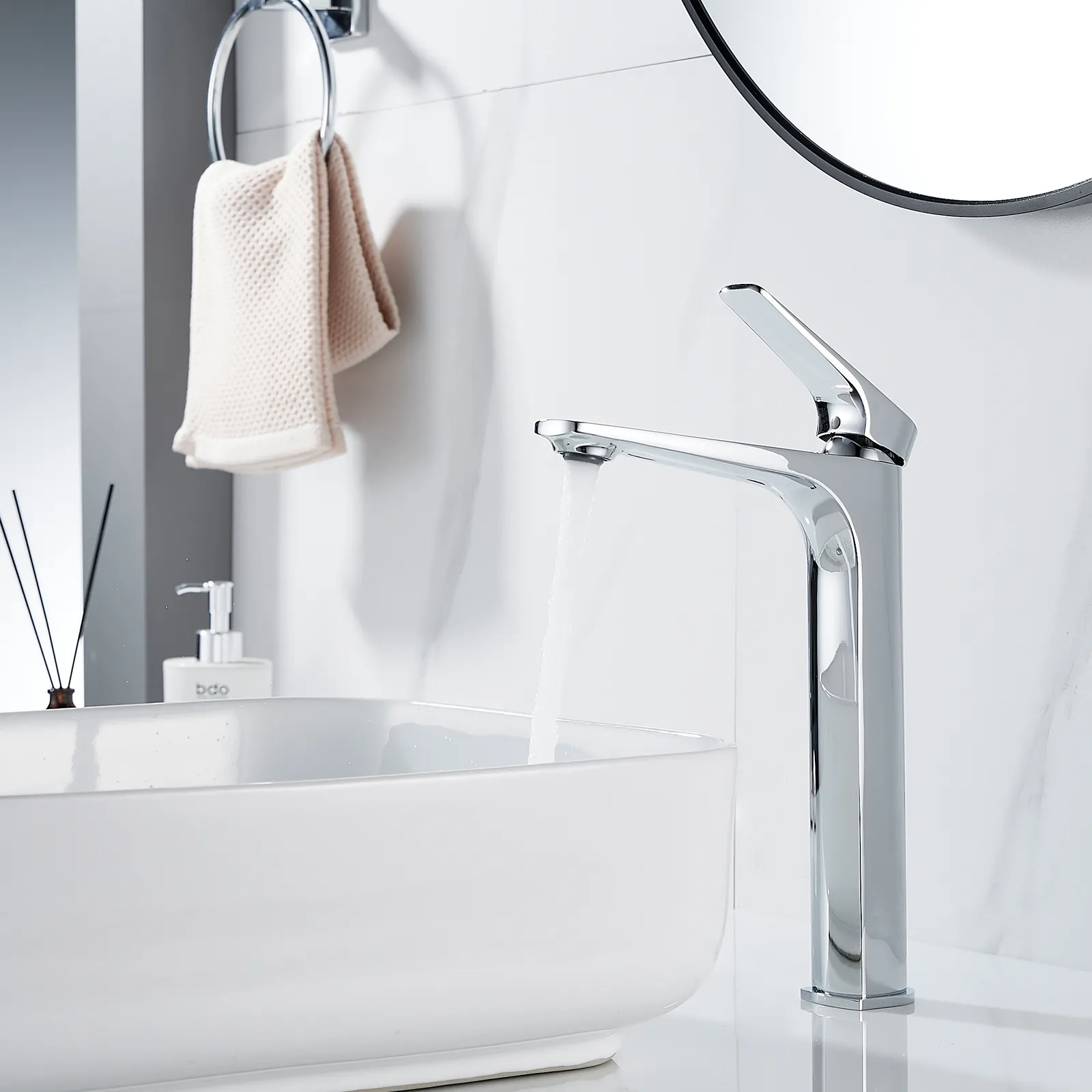 Смеситель для раковины высокий Shevanik S4211, хром