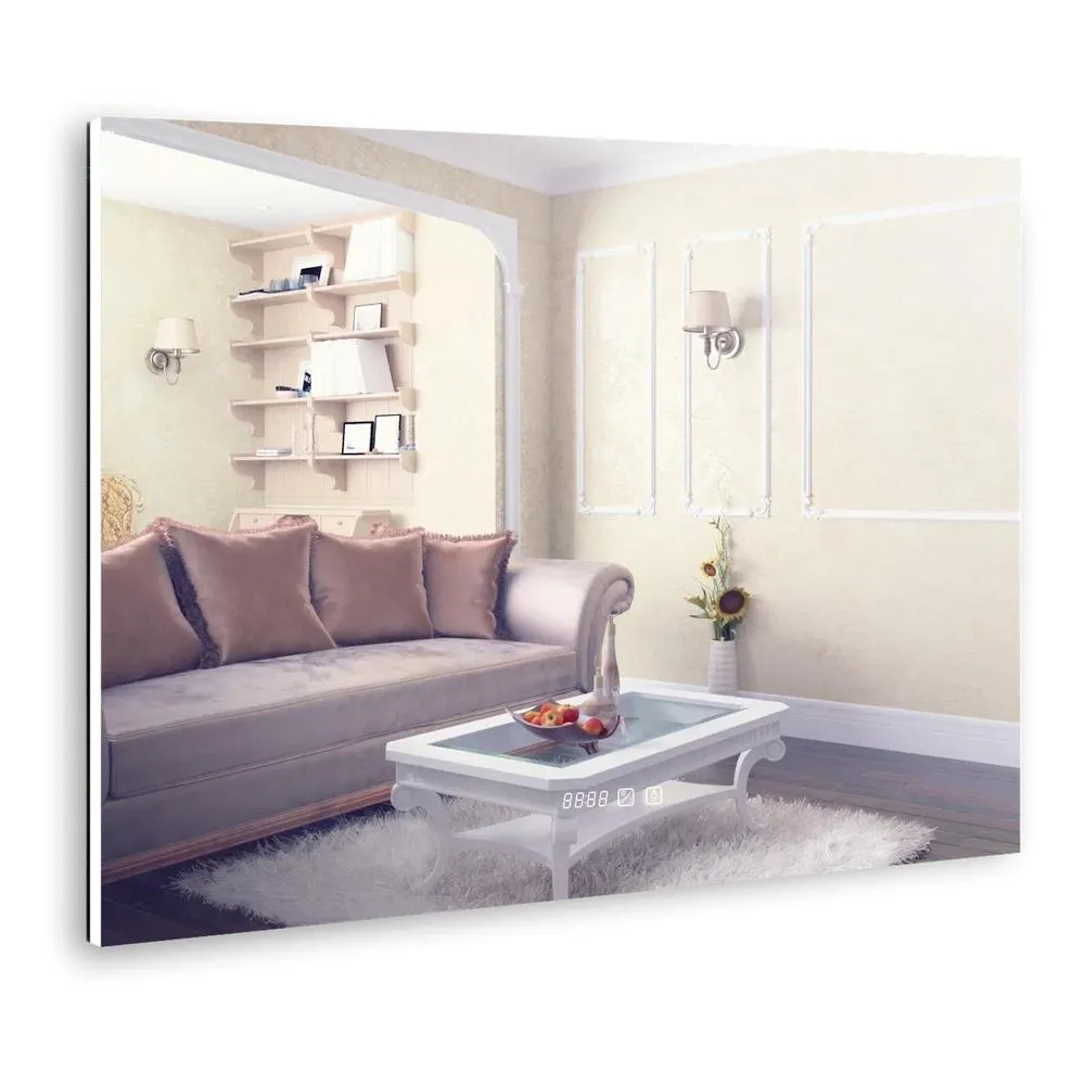 Зеркало Silver Mirrors Алмина 1000х800 - 3 (двойной подогрев, часы, сенсорный выключатель)