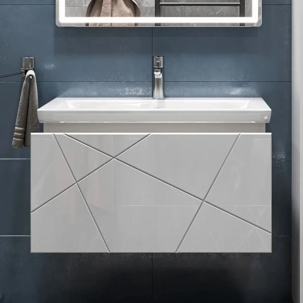 Тумба с раковиной подвесная VIGO Geometry 035, 80 см