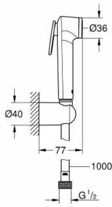 Душ гигиенический Grohe Tempesta-F 26355IL0 белый