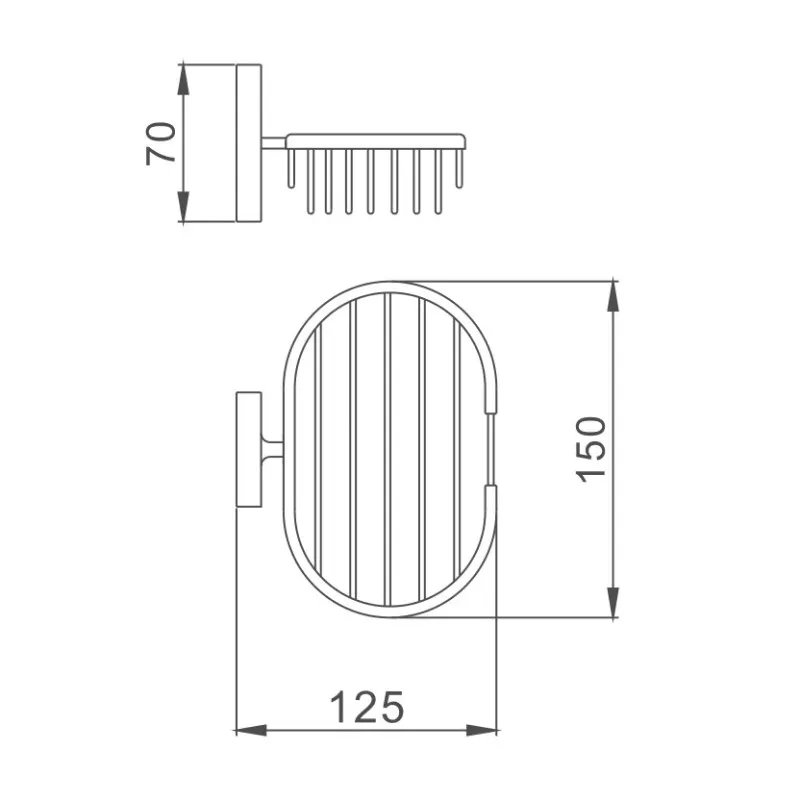 Мыльница D-Lin D221700-1, хром