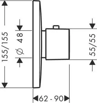 15772000S Set HG PuraVida Highflow термостатический смеситель для душа (15772000+01800180)