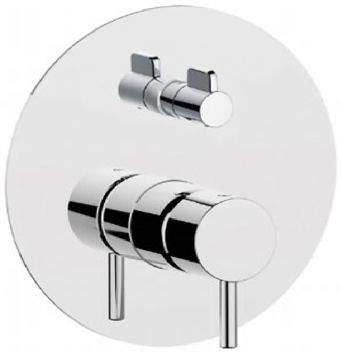 Смеситель для душа Cisal Less New, на 2 потребителя, золото брашированное/шлифованное (Brushed Gold) (LN0023002W)