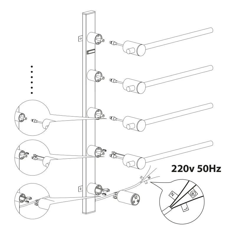 Полотенцесушитель электрический, встроенный Timo Saona золото матовое (040/17SM)