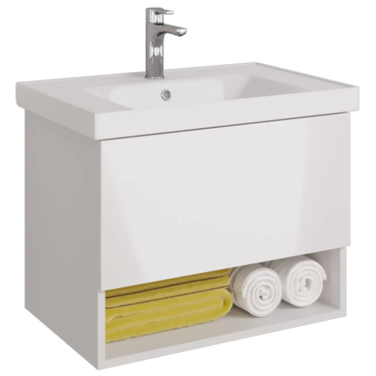 Тумба с раковиной подвесная Dreja Perfecto 70 см, белый