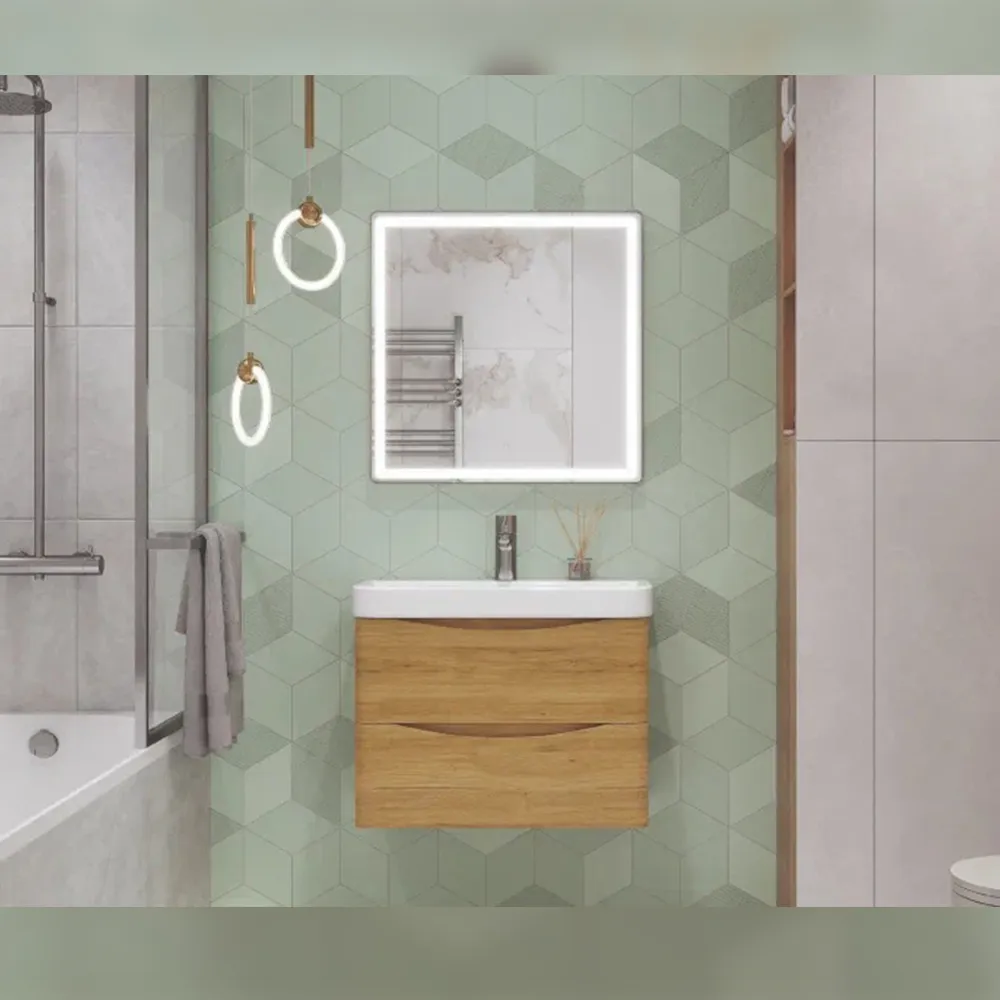 Тумба с раковиной подвесная Velvex Clay tp.CLA.9595.70.2Y дуб верона, 70 см