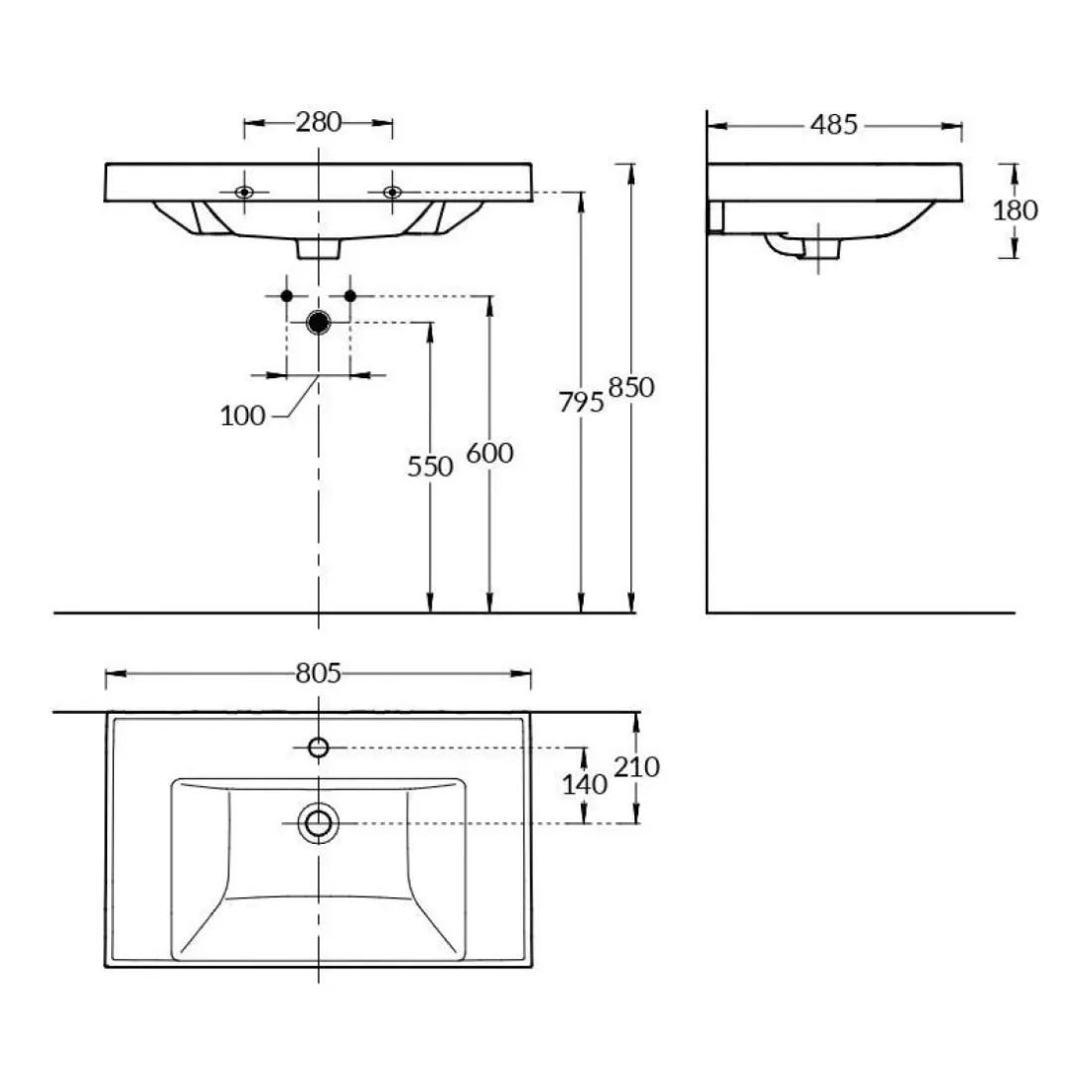 Тумба под раковину подвесная La Fenice Cubo TWIN FNC-01-CUB-B-80-2, белая