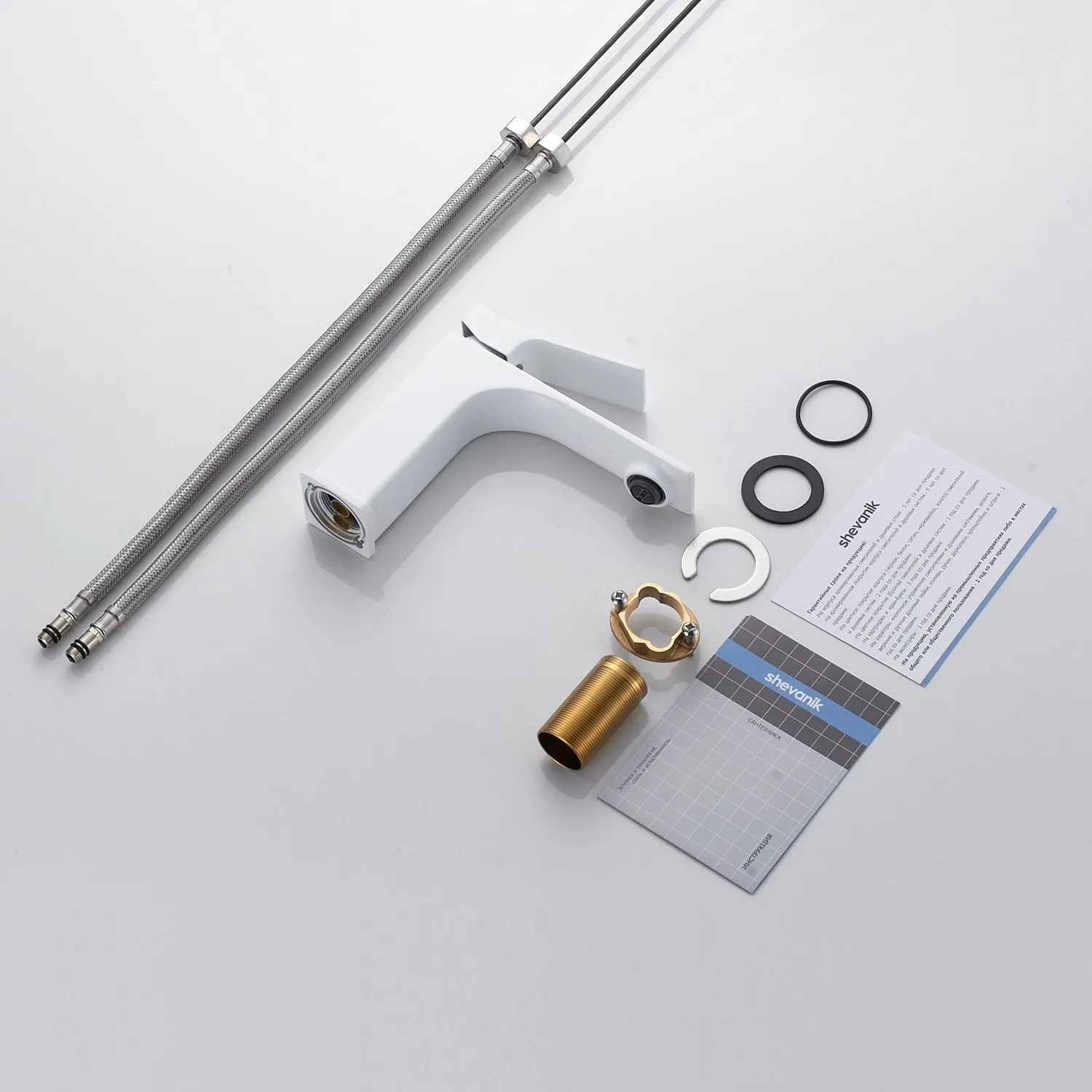 Смеситель для раковины Shevanik S6101C, белый