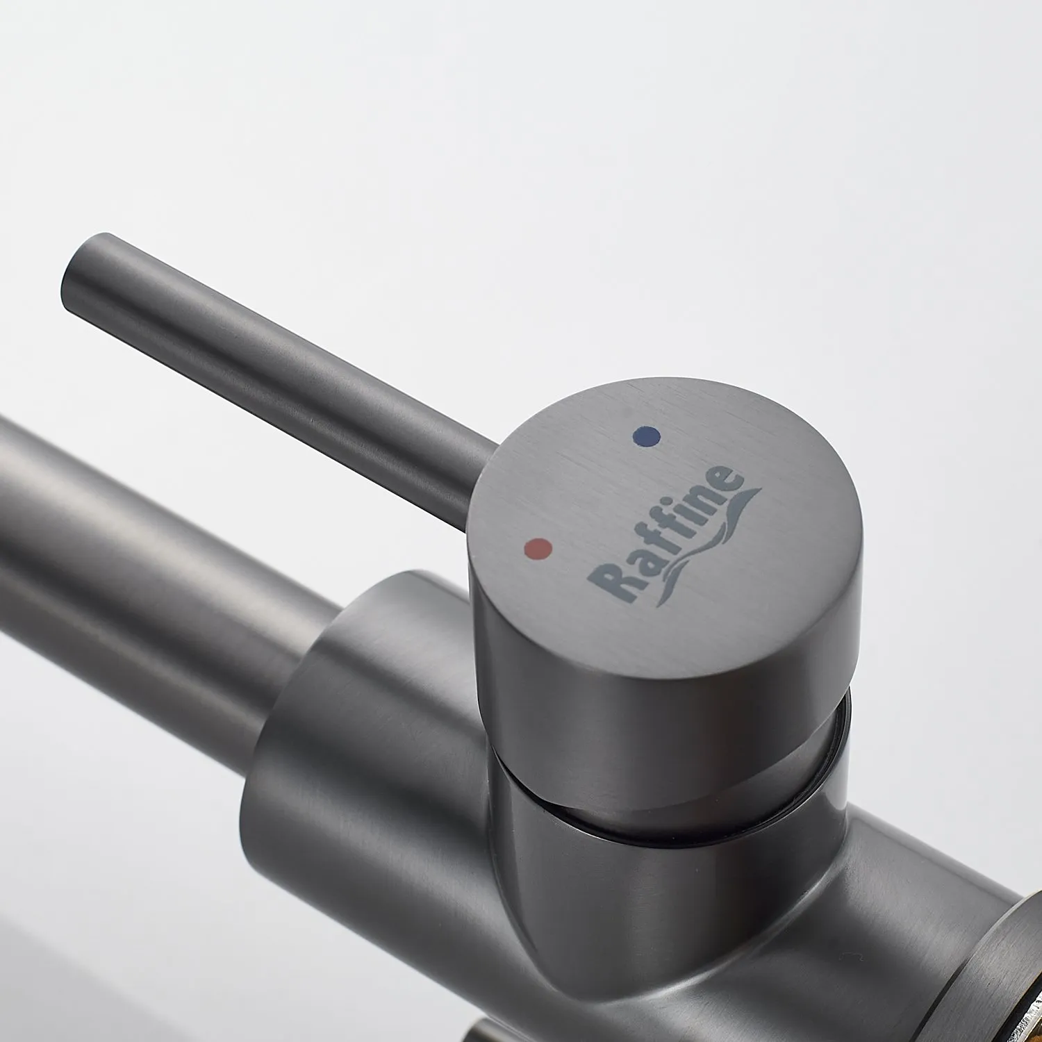 Смеситель для кухни с подключением фильтра воды Raffine F108T, оружейная сталь