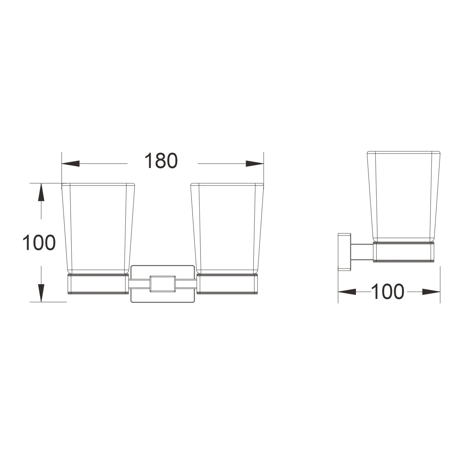 Стакан для ванной комнаты двойной Shevanik SG5622G, золотой сатин