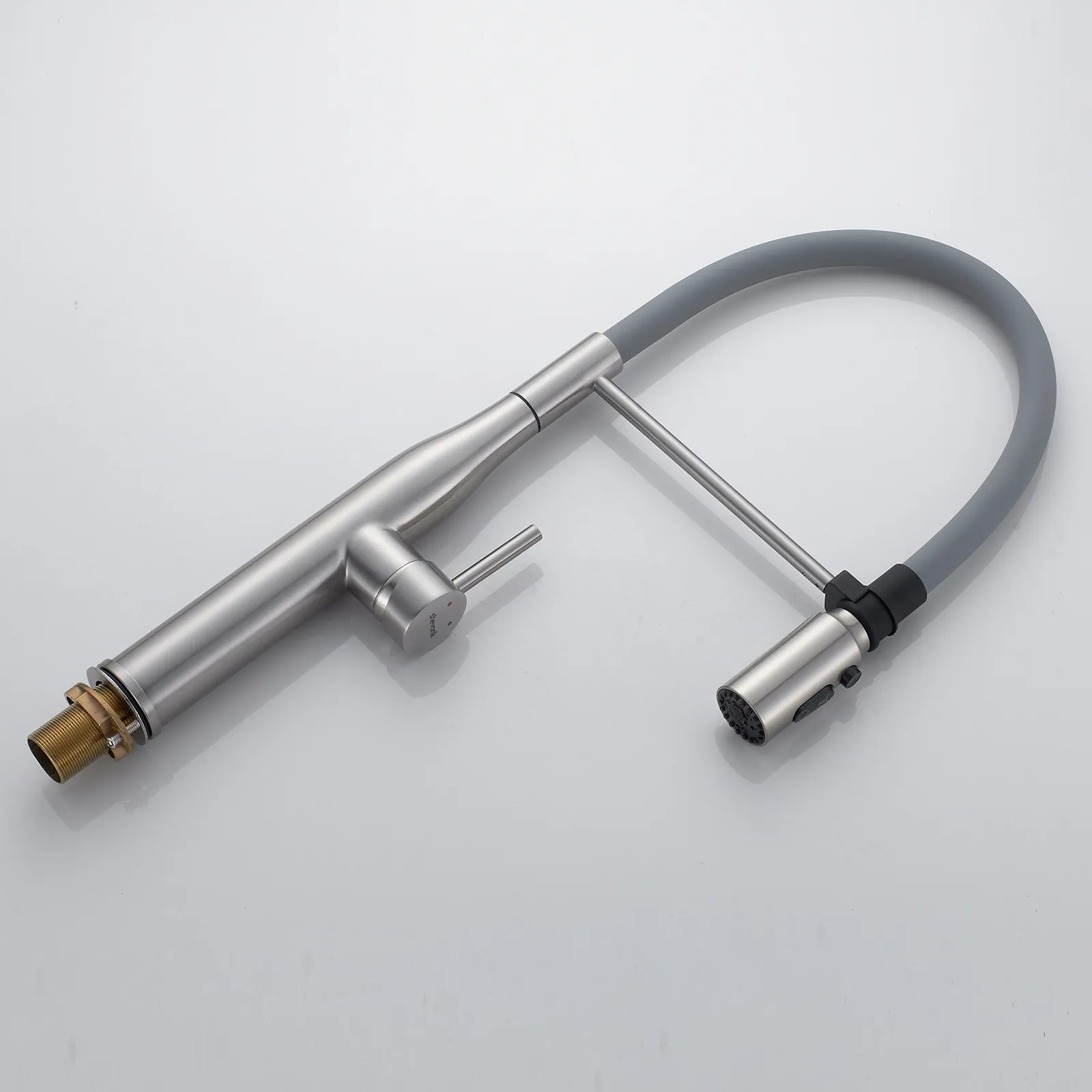 Смеситель для кухни с гибким изливом и режимом "душ" Shevanik S123L-9, сатин