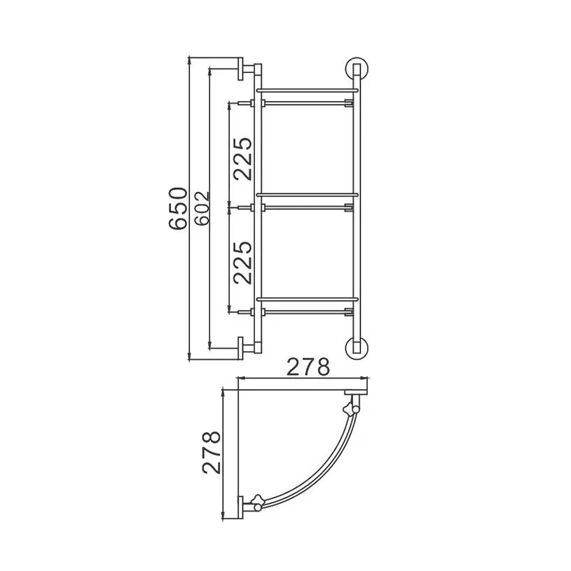 Полка стеклянная D-Lin D263100, хром