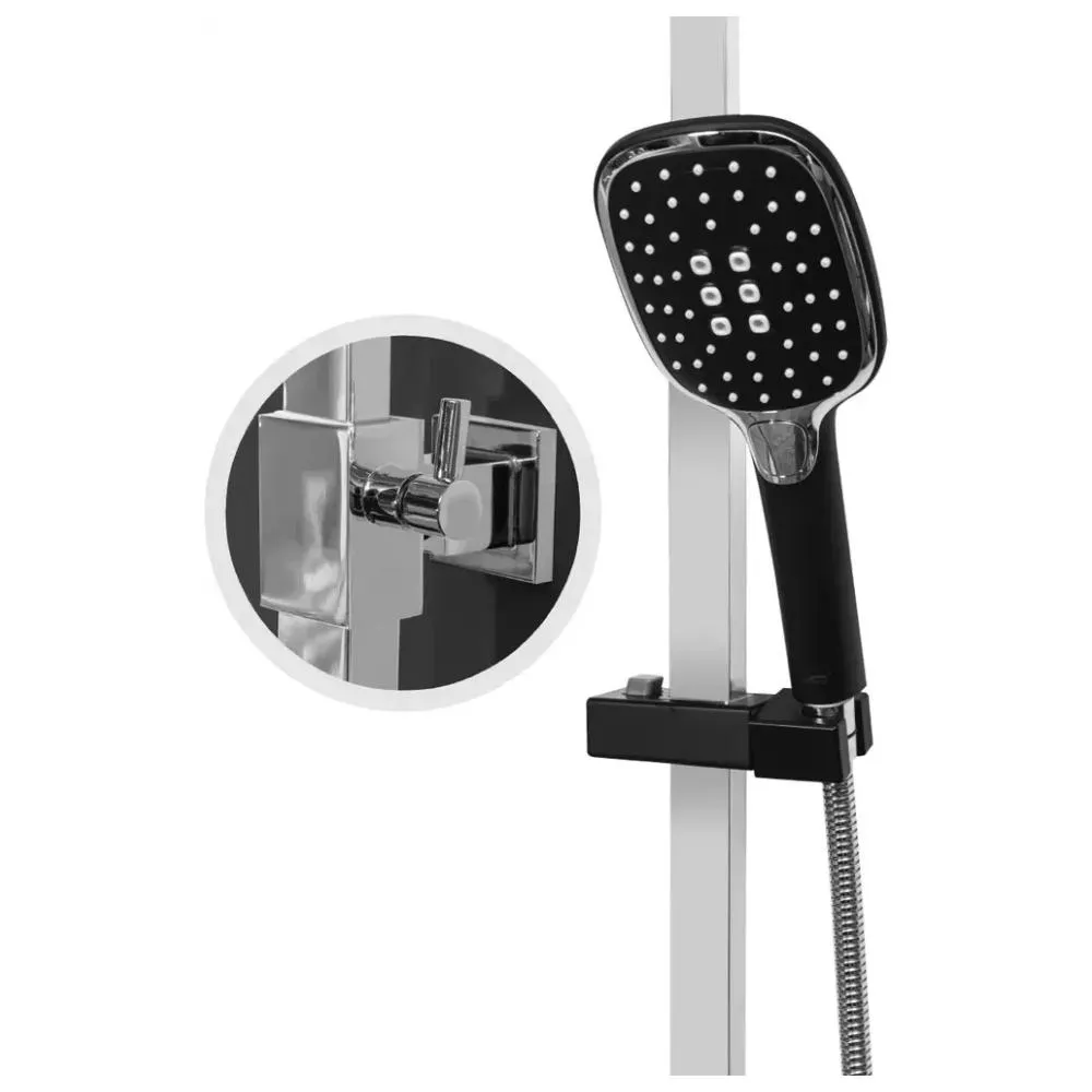 Душевая система Hansberge H5077BC, черный/хром