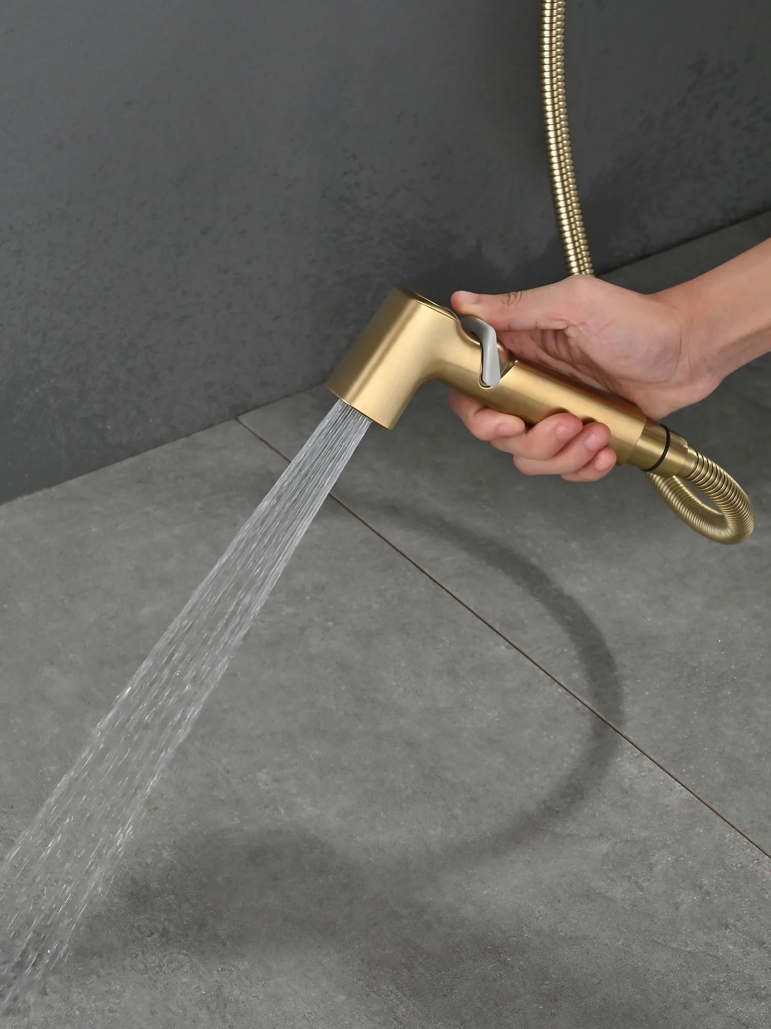 Гигиенический душ со смесителем Rose R245G, золотой сатин