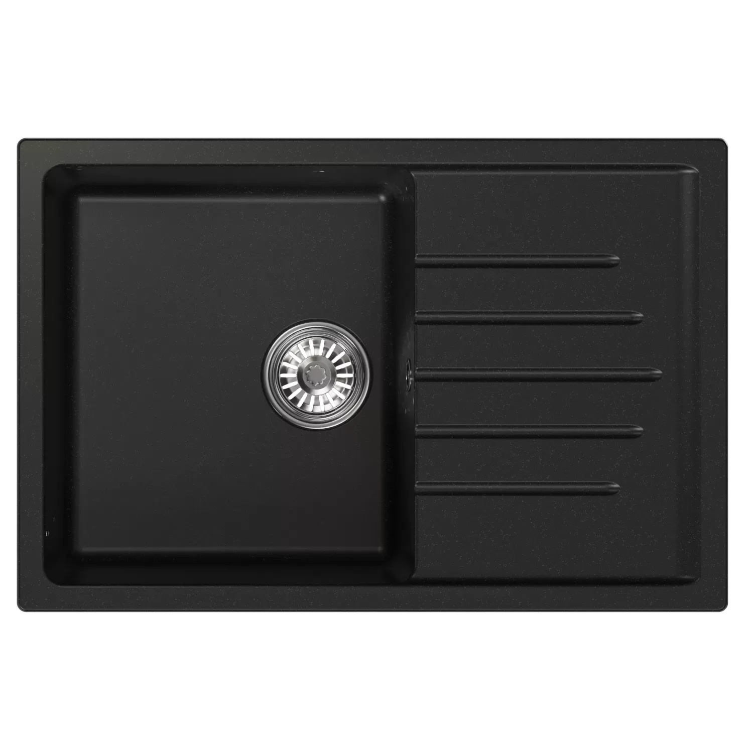 Мойка MIXLINE ML-GM19 с крылом  ультра-черная (344) 750*500*200мм NEW (551990)