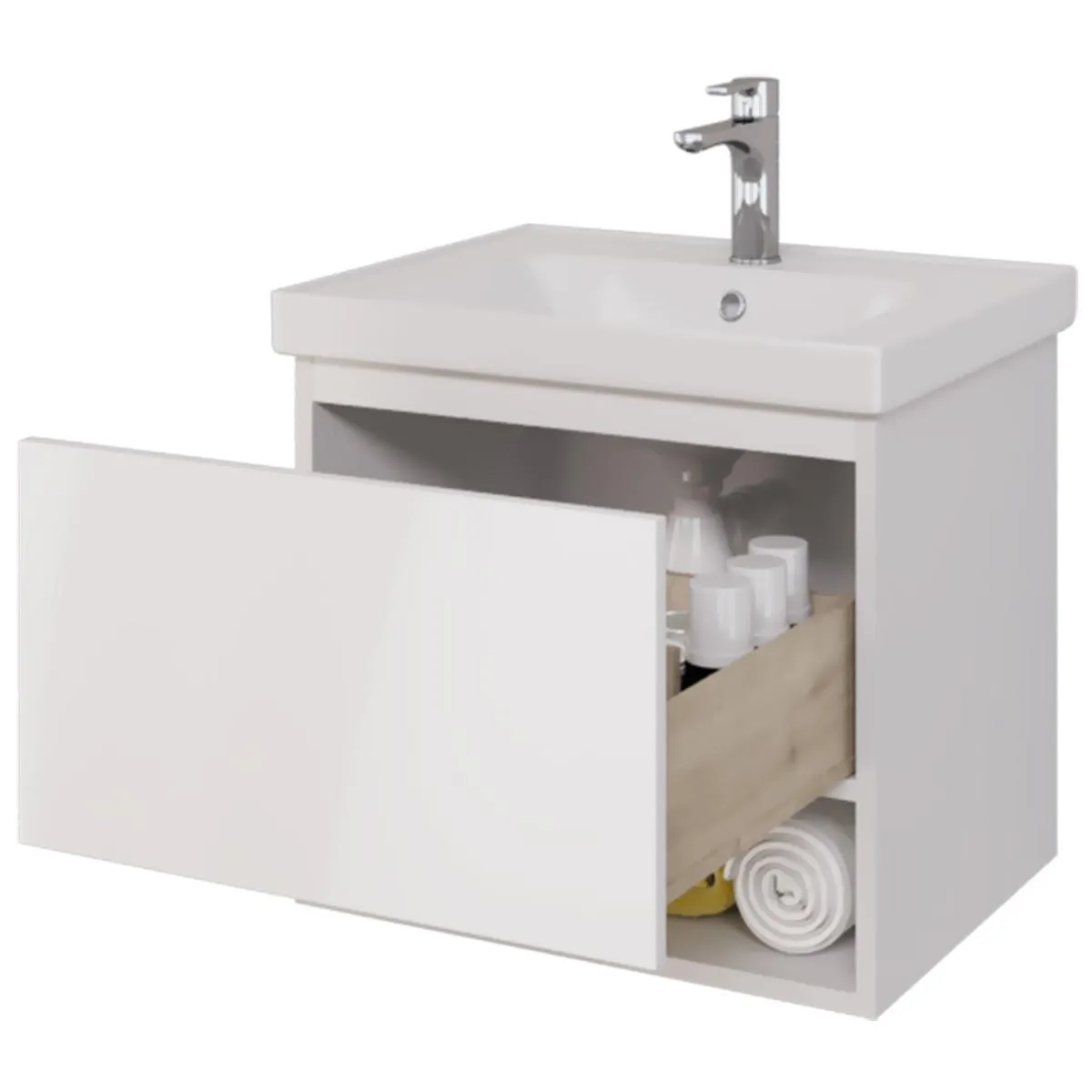 Тумба под раковину подвесная Dreja Perfecto 60 см, белый