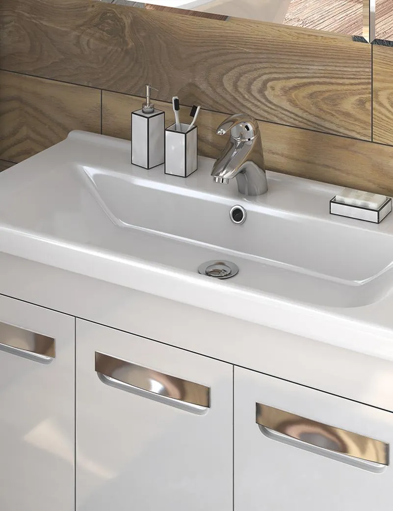 Тумба с раковиной напольная VIGO Plaza tn.PLA.MIR.80.2D.2Y, 80 см