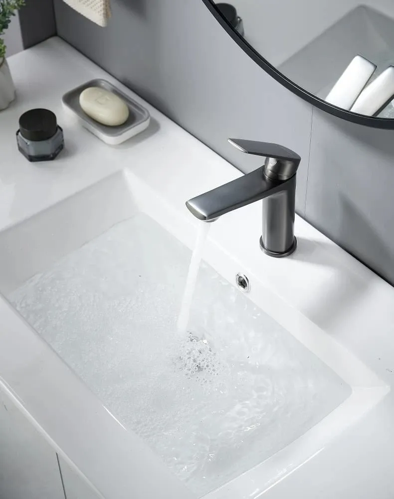 Cмеситель для раковины Knotlor KN-60/GM, оружейная сталь