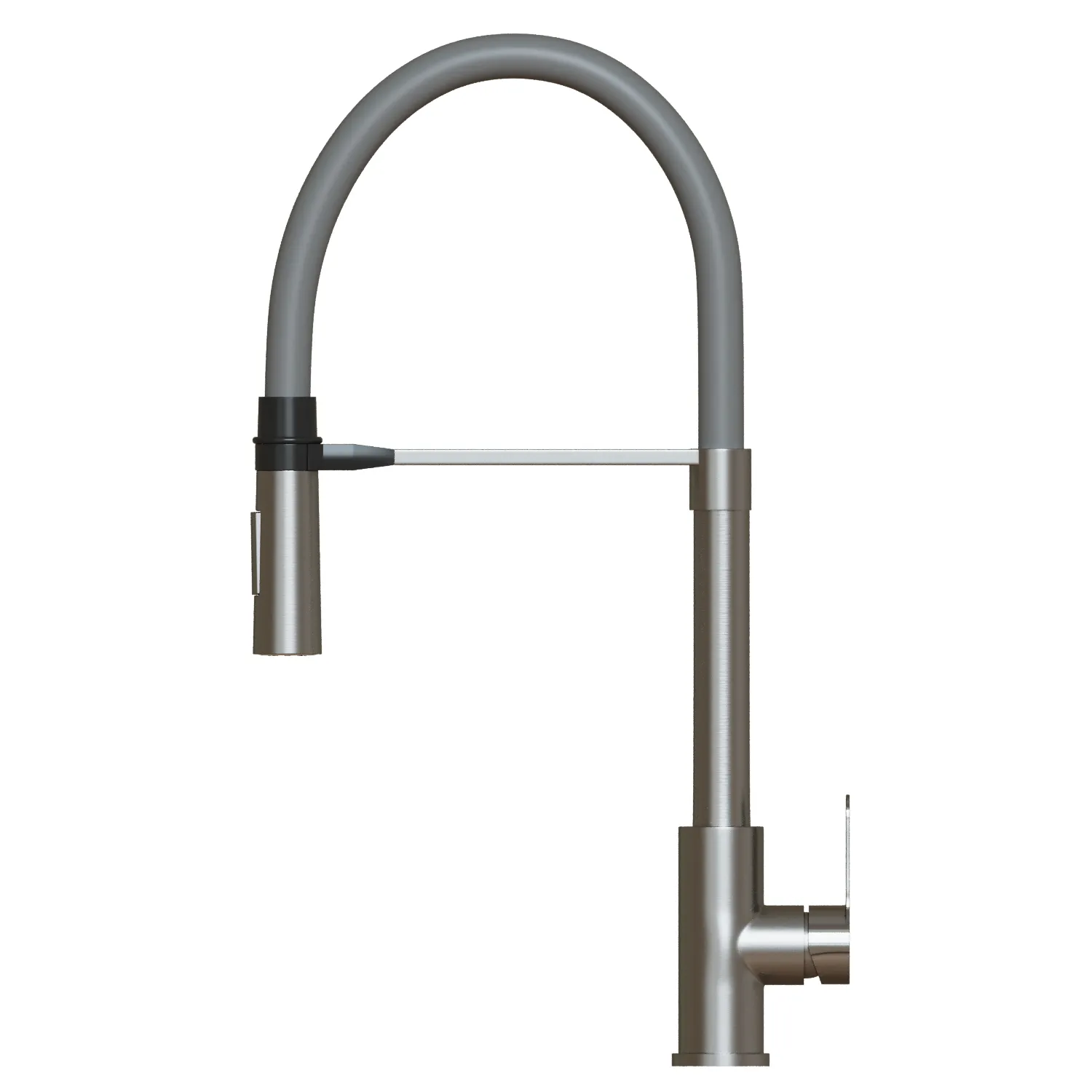 Смеситель для кухни 35k MIXLINE МЛНС-0402 (MLSS-0402) серый гибкий излив магнит, п/гайку САТИН (556018)