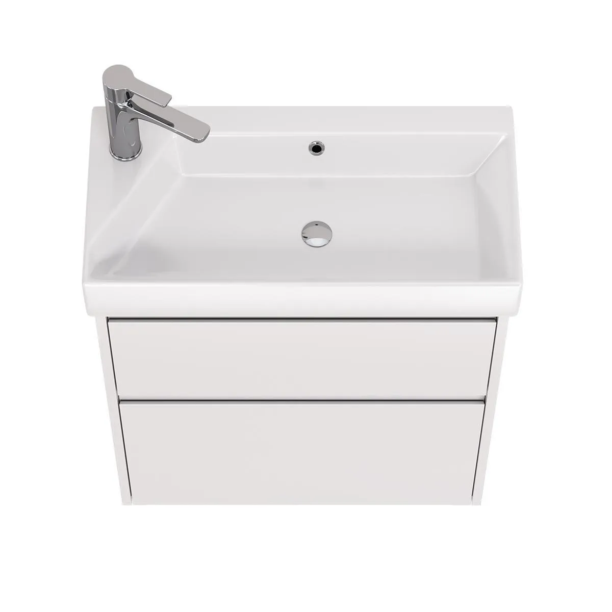 Тумба с раковиной подвесная Dreja Slim 65 см, белый