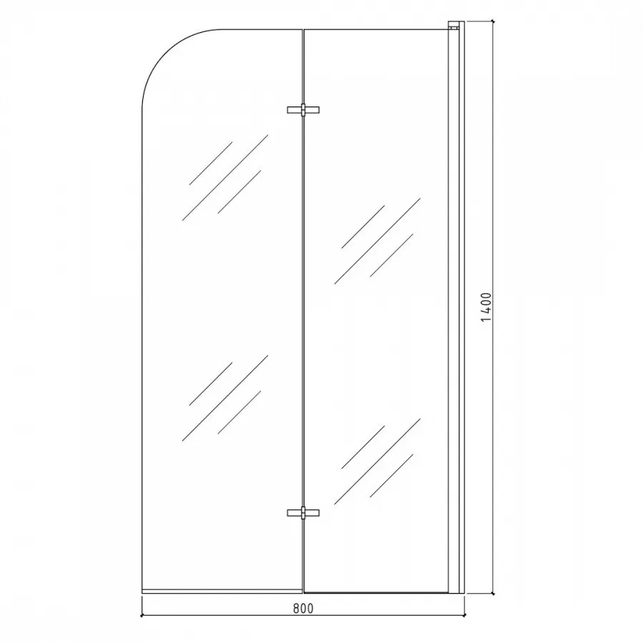 Шторка на ванну 80х140 см Maretti Valentina VA41R8014097-560, профиль черный