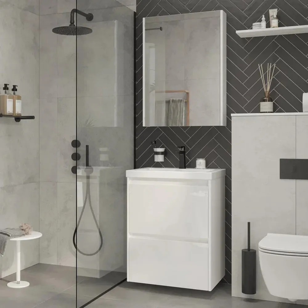 Тумба с раковиной подвесная Velvex Klaufs tp.KLA.COM.60.2Y, 60 см