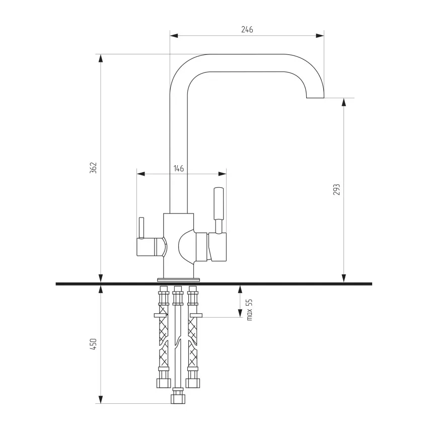 Смеситель для кухни Ulgran U-019-307, терракот