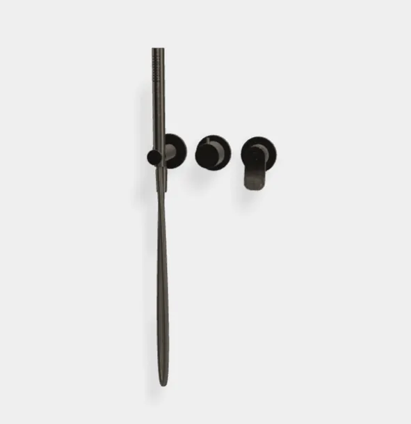 Смеситель для душа Fima Carlo Frattini Flo', брашированный чёрный хром (F3819WX8CS)