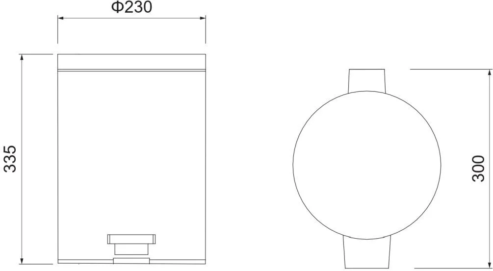 AQ4992MB корзина для мусора с педалью, 8л, матовый черный