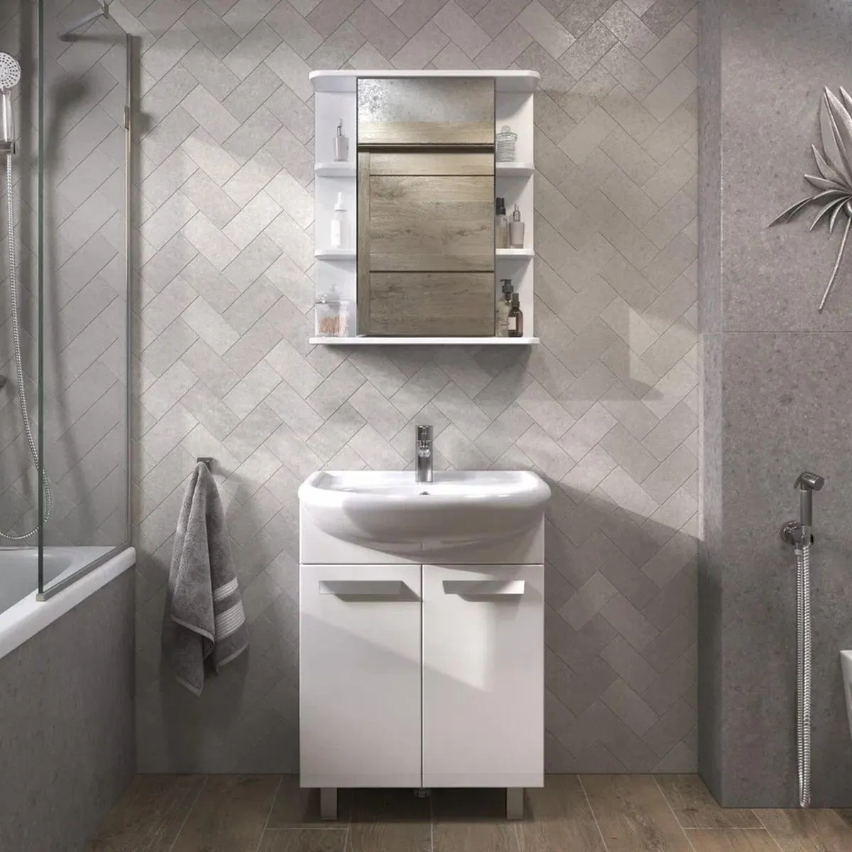 Тумба с раковиной напольная VIGO Hoska 230, 60 см